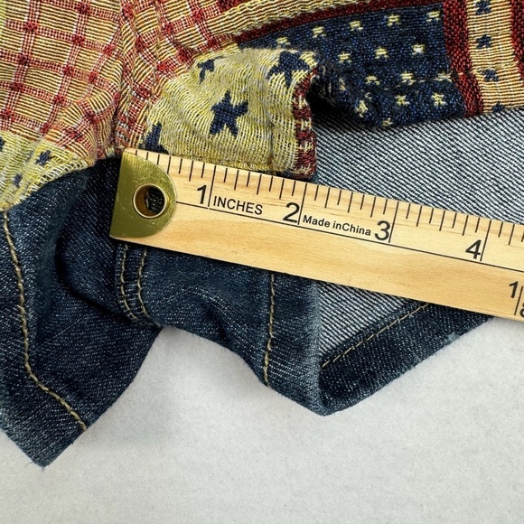 Hot Kiss Cici Jean Short American Flag Juniors Size 9 Dark Wash Denim Distressed - Picture 6 of 10